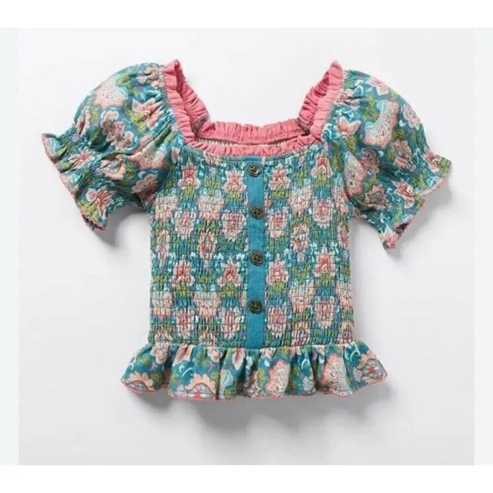 Girls Matilda Jane Palmer Smocked Peasant Top Size 12